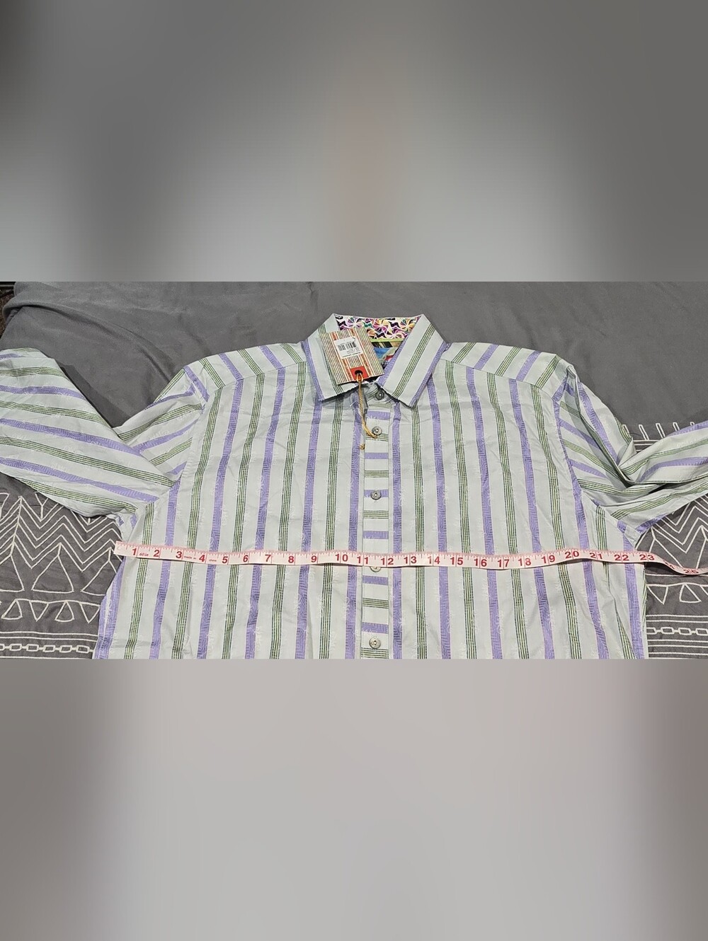 Robert Graham Embroidered Button Down Shirt In Poolside Size Large - Picture 6 of 12